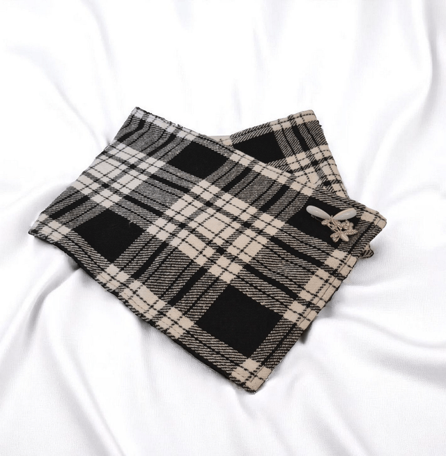 Classic Black & White Plaid Cozy Wrap 