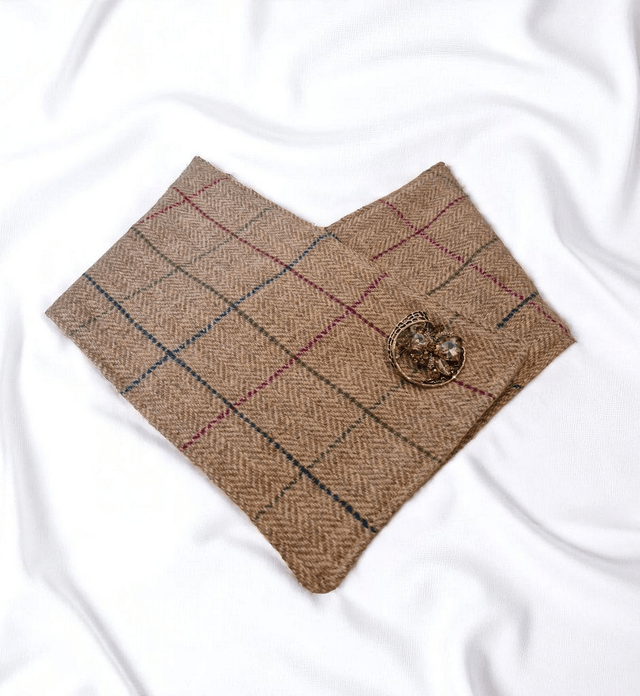 Beige Check Wool Cozy Wrap